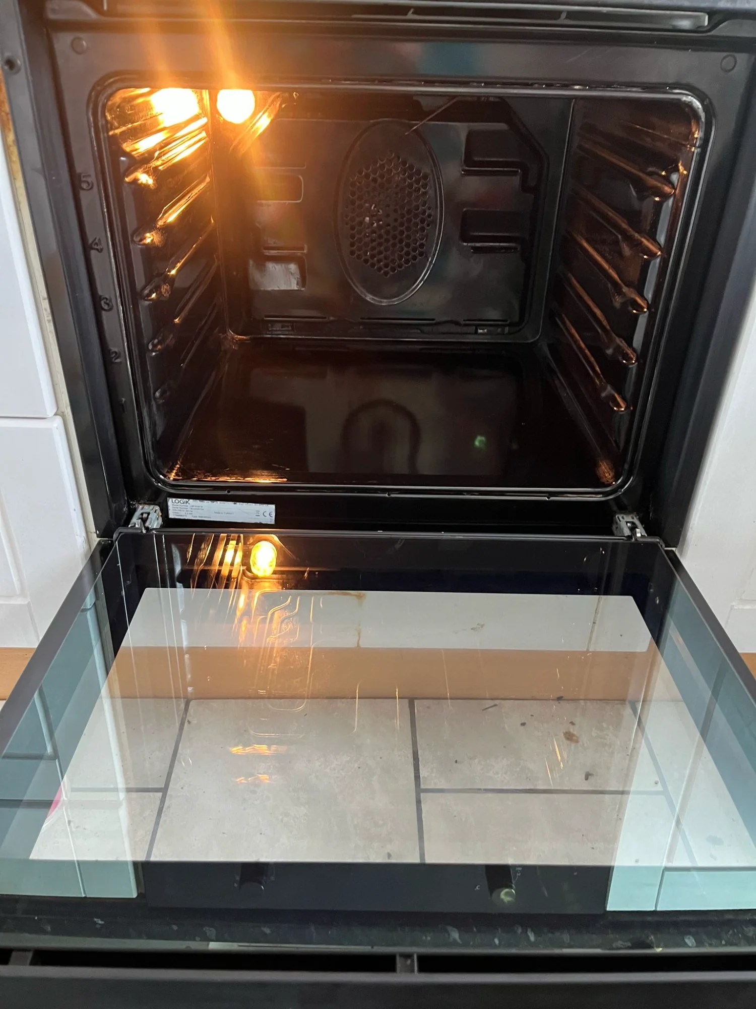 Professional oven cleaning service - before and after results