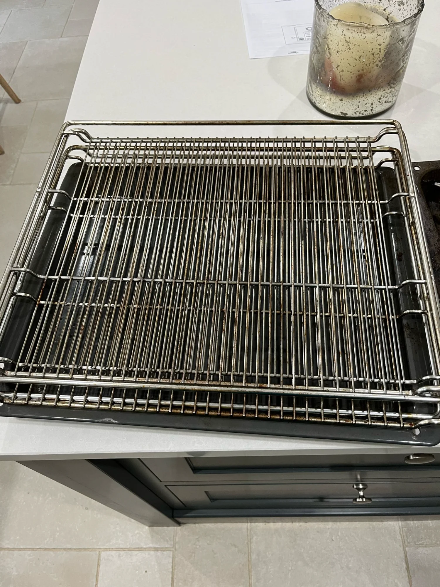 Oven racks before cleaning